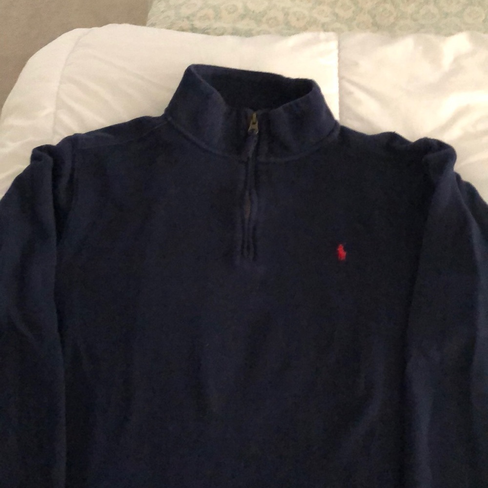 Ralph Lauren polo navy blue 3/4 zip pullover.